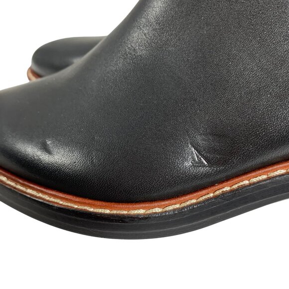 COACH Bowery Chelsea Black Leather Boots Rex Charm Bootie Womens SZ 5B Flaw #2 - Picture 8 of 9